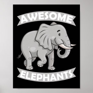 Póster Elefantes Zoológico Circo Elefante Conservador 