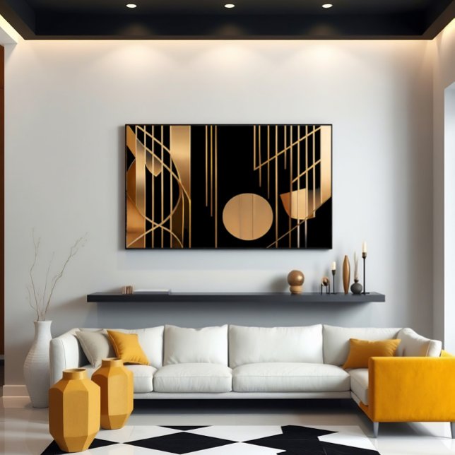 Póster Elegancia Art Déco Líneas Doradas (Subido por el creador)