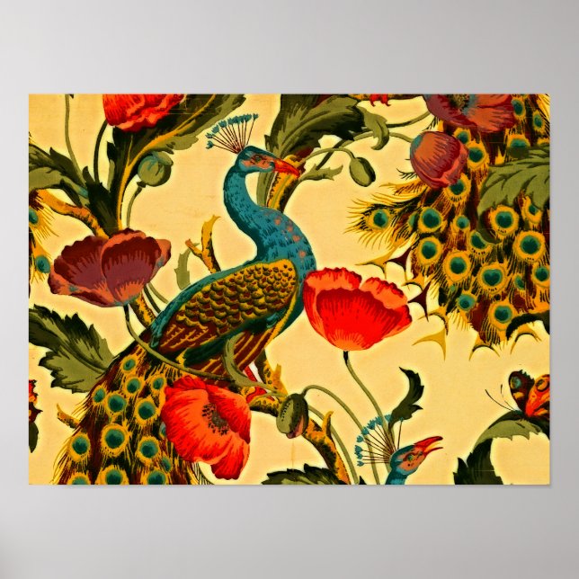 Póster Elegancia Art Nouveau: Sidewall, The Peacock, 1896 (Frente)