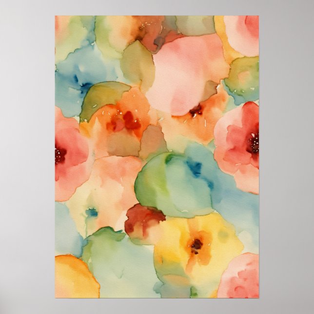 Póster Elegancia artesanal: Pared de acuarela artesanal (Frente)