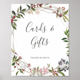 Póster Elegancia Botánica para las Fiestas Tarjetas y R