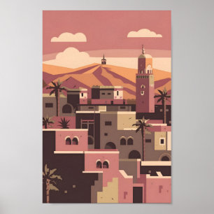 Póster Elegancia cultural Marrakech City 4K Vector