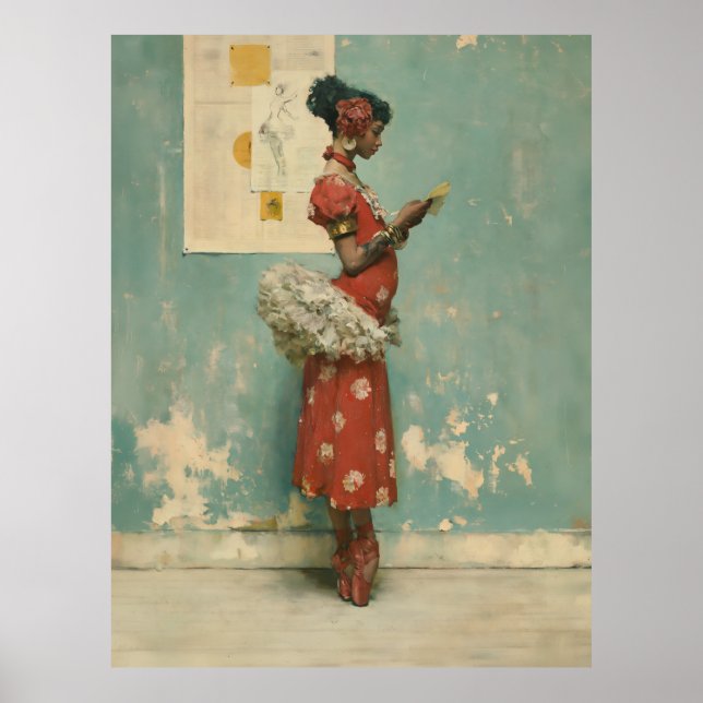 Póster Elegancia de Ballet Vintage  (Frente)