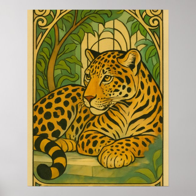 Póster Elegancia de jungla estilizada (Frente)
