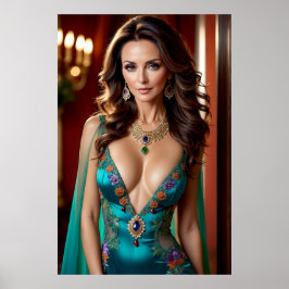 Póster Elegancia de la Mujer Turquesa (1)