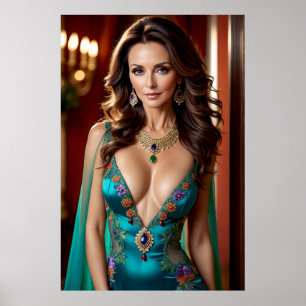 Póster Elegancia de la Mujer Turquesa (1)