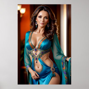 Póster Elegancia de la Mujer Turquesa (5)