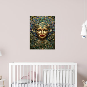 Póster Elegancia de Pavo Real – Retrato de Fantasía Decor