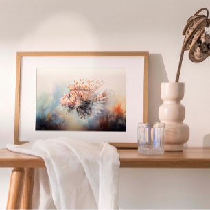 Póster Elegancia de pez león: acuarela de la joya de Ocea