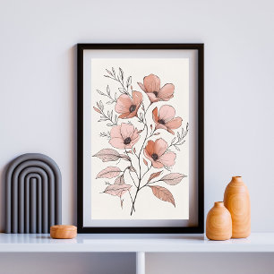 Póster Elegancia de Pradera Rubor