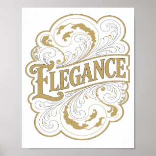 Póster Elegancia dorada de moda Diseño de declaración