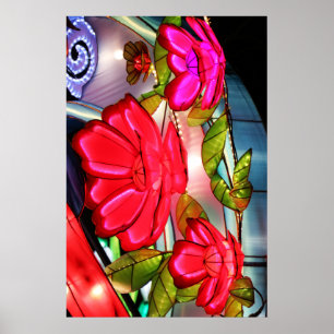 Póster Elegancia Eléctrica en Rosa 