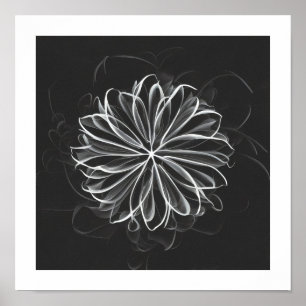 Póster Elegancia etérea: Flor blanca celestial
