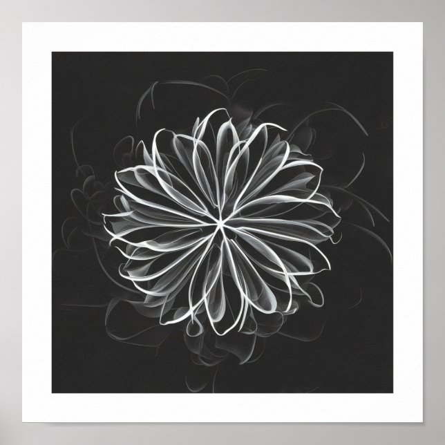 Póster Elegancia etérea: Flor blanca celestial (Frente)