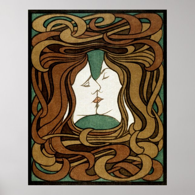 Póster Elegancia eterna: El Poster del beso de Peter Behr (Frente)