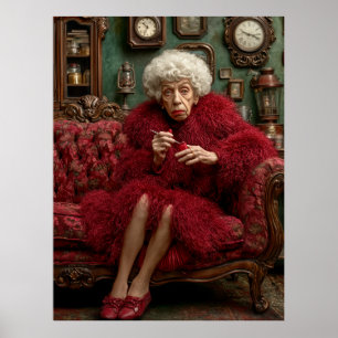 Póster Elegancia excéntrica en Crimson