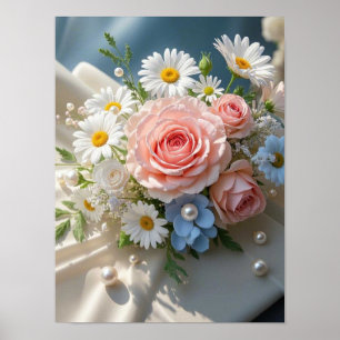 Póster Elegancia floral atemporal se encuentra con romanc