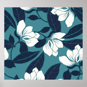 Póster Elegancia floral: diseño de fondo abstracto