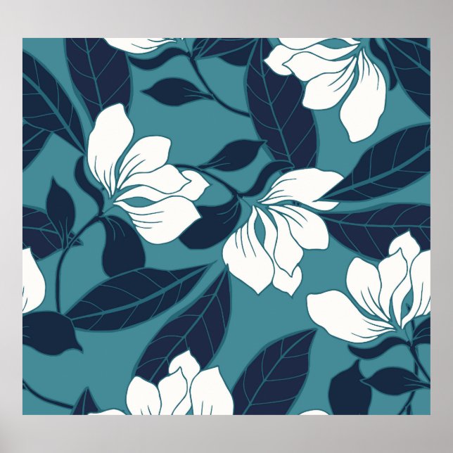 Póster Elegancia floral: diseño de fondo abstracto (Frente)