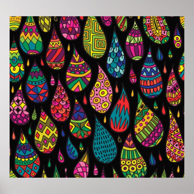 Póster Elegancia floral, fondo abstracto. (Frente)