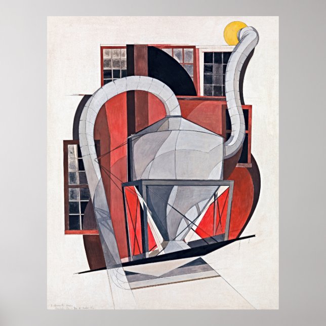Póster Elegancia industrial: Charles Demuth de alto nivel (Frente)