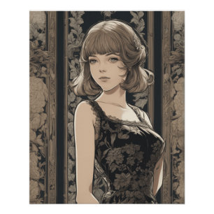 Póster Elegancia mágica anime - Ai Pequeño vestido negro