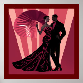 PÓSTER ELEGANCIA NEGRA-ROJO #1
