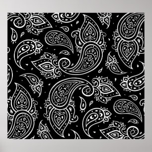 Póster Elegancia paisley: un patrón étnico sin fisuras.