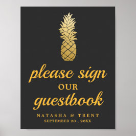 Póster Elegancia tropical | Rótulo Boda de piña