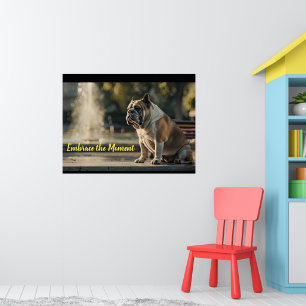 Póster Elegancia urbana: Bulldog inglés en el parque
