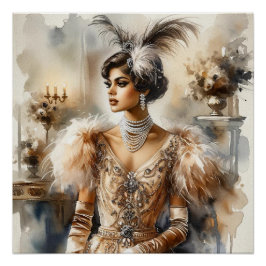 Póster Elegancia vintage Art Nouveau