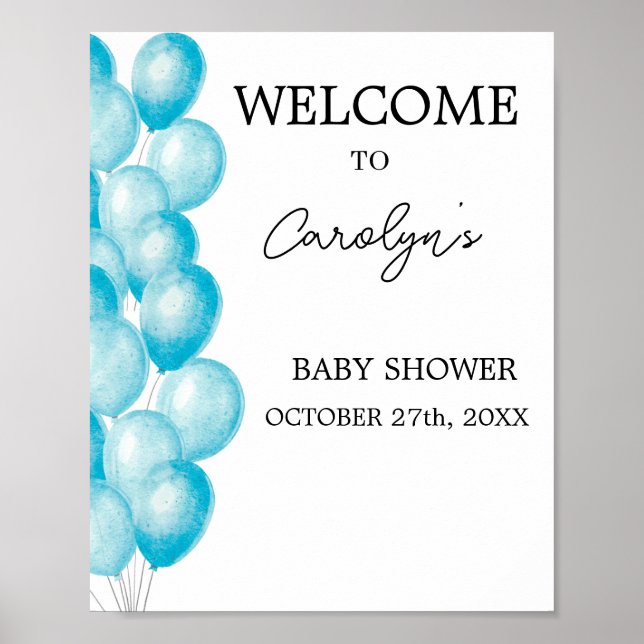 Póster Elegant Baby Shower Welcome Poster (Frente)