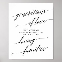 Póster Elegant Black Calligraphy Generations of Love Sign