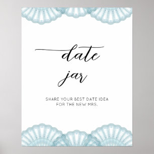 Póster Elegant Blue Shell date night ideas. Date jar 