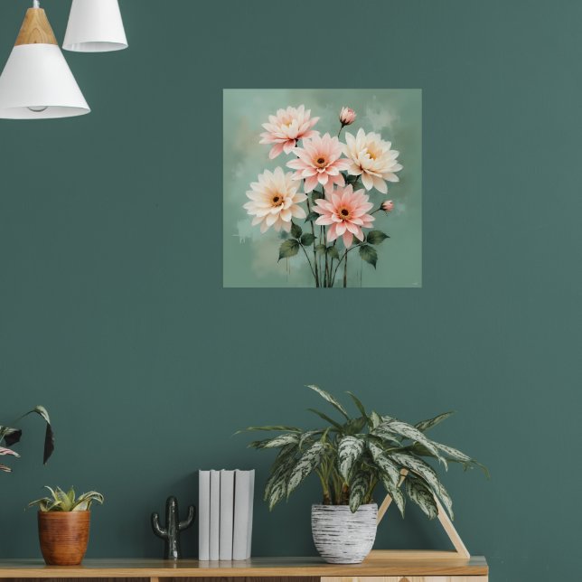 Póster Elegant Blush Chrysanthemum Art (Salón 1)