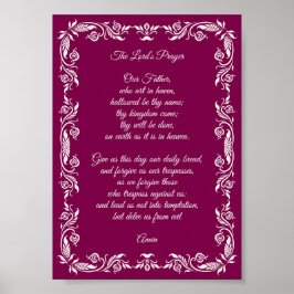 Póster Elegant Botanical The Lord’s Prayer