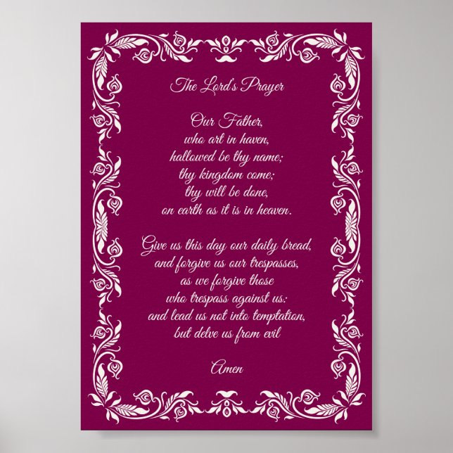 Póster Elegant Botanical The Lord’s Prayer  (Frente)