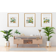 Elegant Cactus Garden watercolor