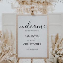 Póster Elegant Calligraphy Black & White Wedding Sign