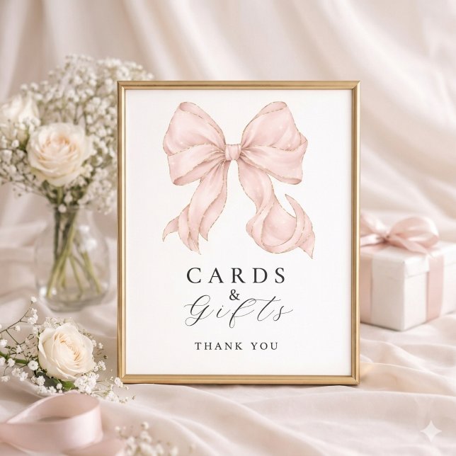 Póster Elegant, cards y gifts bridal shower pink bow. (Subido por el creador)