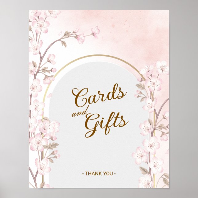 Póster Elegant Cherry Blossom Wedding Cards & Gifts (Frente)