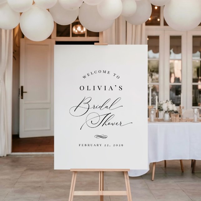 Póster Elegant Classic Calligraphy Bridal Shower Sign (Subido por el creador)