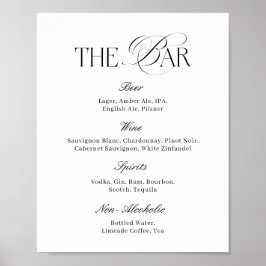 Póster Elegant Classy Black and White Wedding Bar