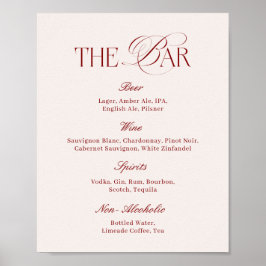 Póster Elegant Classy Burgundy Wedding Bar