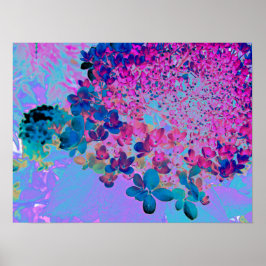 Póster Elegant Dark Blue and Magenta Limelight Hydrangea