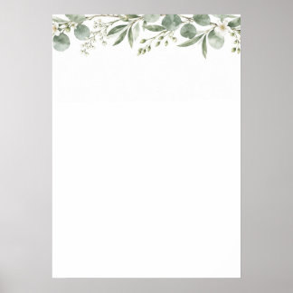 Póster Elegant Eucalyptus Botanical Wedding Seating Chart