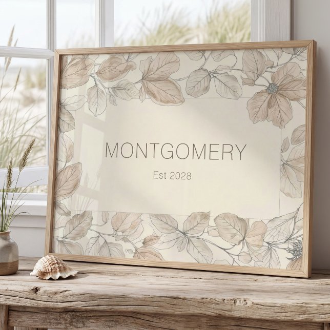 Póster Elegant Family Last Name Wall Art Minimalist Sign (Subido por el creador)