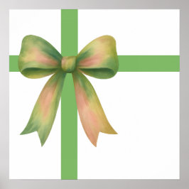 Póster Elegant Gift Bow – Modern Christmas Design