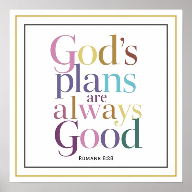 Póster Elegant Gods Plans Are Always Good Scripture Clean (Frente)