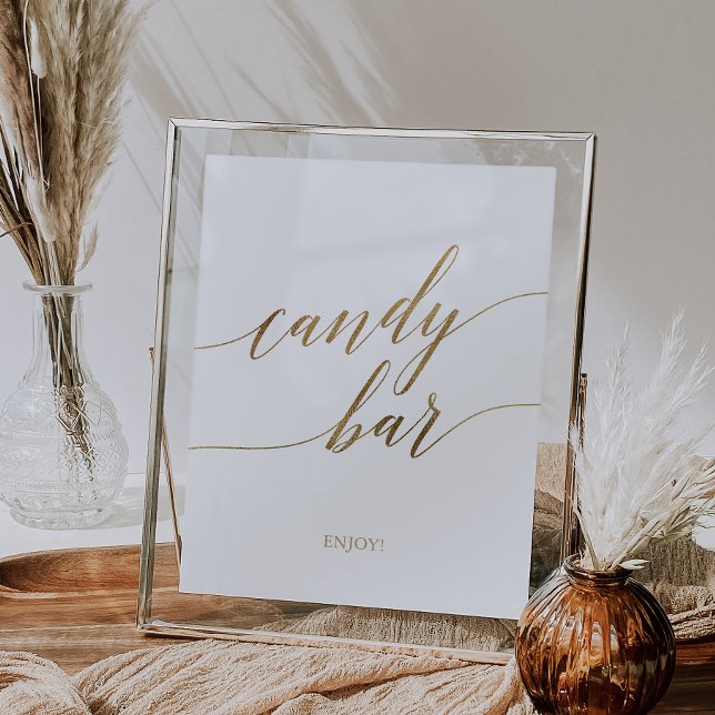 Póster Elegant Gold Calligraphy Candy Bar Sign (Subido por el creador)